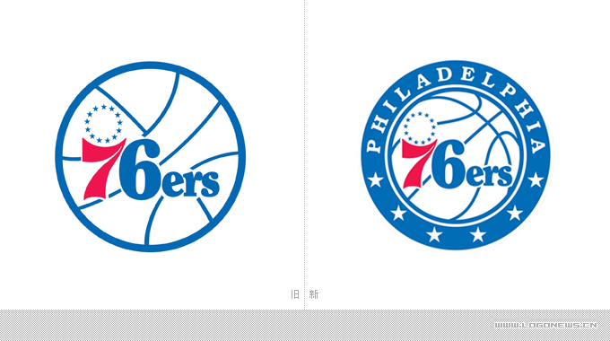 NBA费城76人队启用新队标志 
