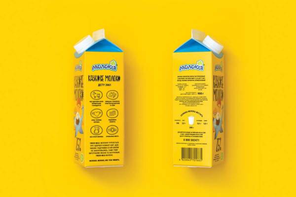 乌克兰童话主题牛奶插画包装设计 