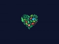 美丽的花环绿色爱心图标等logo设计案例赏析 