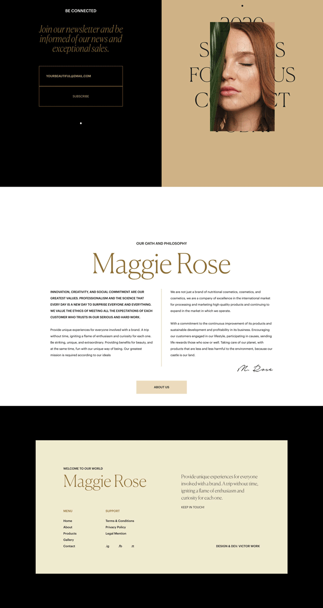 化妆品Maggie Rose品牌官网设计
