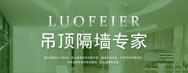 LUOFEIER洛斐尔品牌宣传标语：吊顶隔墙专家 