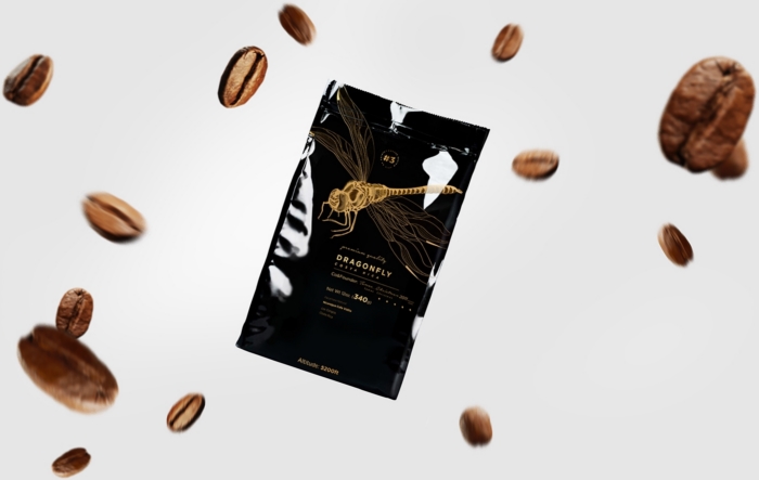 蜻蜓主题的咖啡品牌包装设计