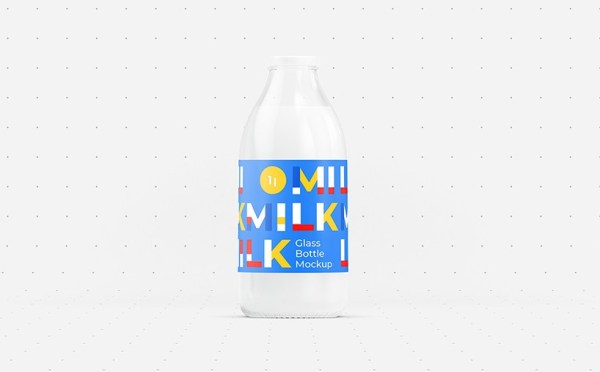 牛奶玻璃瓶图片psd免费下载