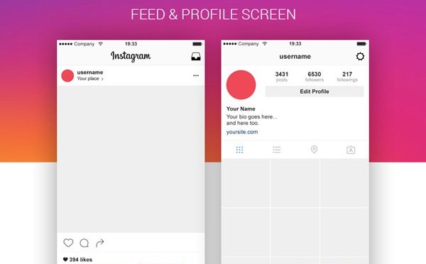 Instagram提要和个人资料图片样机下载