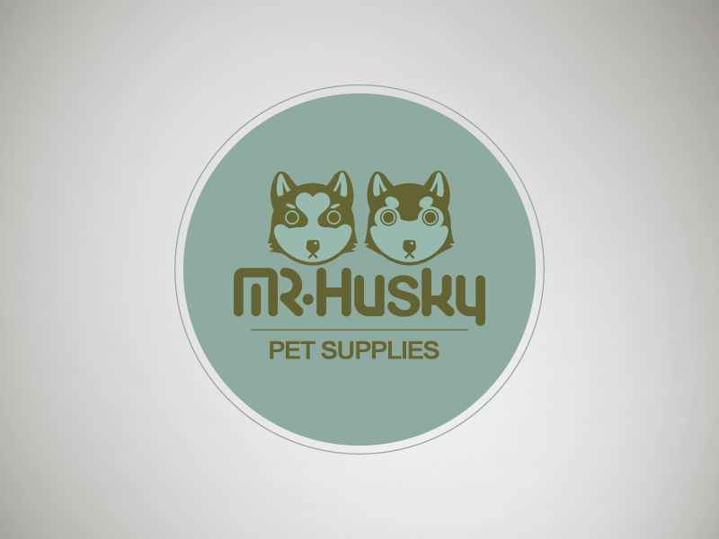 哈士奇先生宠物精品店logo设计理念