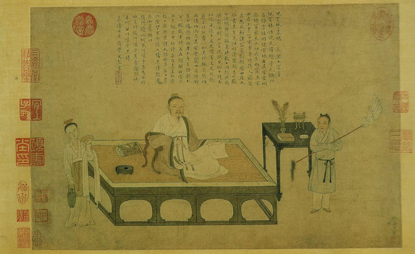 《臨王繹倪瓚畫像》-仇英創作