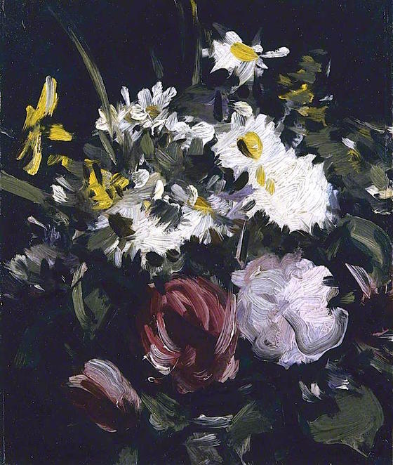 《黑色背景的鲜花》-塞缪尔·佩普卢创作