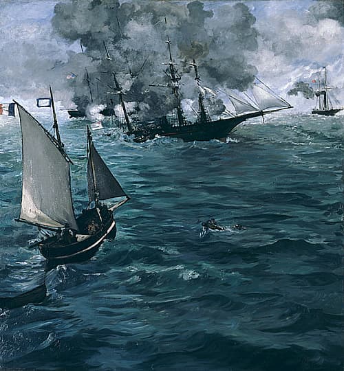 《基爾塞號與阿拉巴馬號海上對決》作品賞析