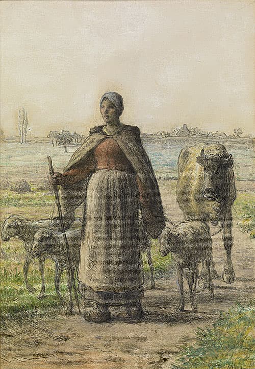 《农民和他的牛羊》作品赏析
