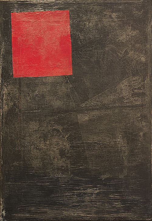 《黑色背景上的紅色正方形》作品賞析