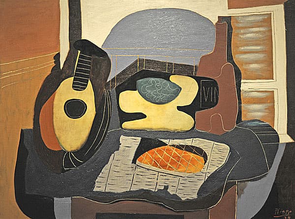 《靜物與曼陀林和薄餅》作品賞析