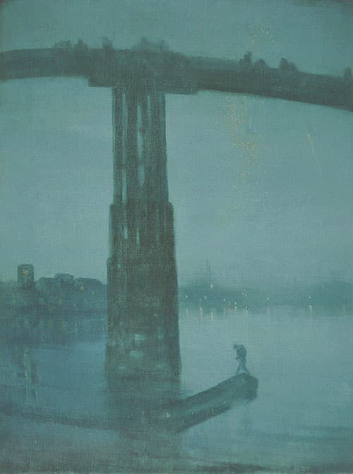 《夜景:藍和金色-舊貝特希橋》作品賞析