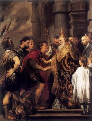 《皇帝狄奥多西被禁止进入米兰大教堂》作品赏析
