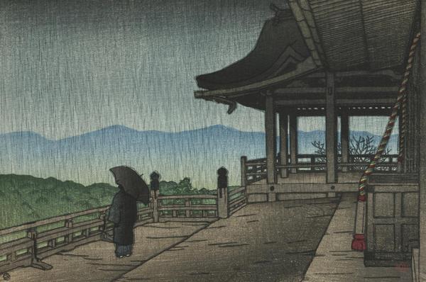 《雨中的清水寺，第二系列纪念品，》作品赏析