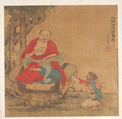 《十畫羅漢圖冊頁迦諾迦伐蹉尊者》作品賞析