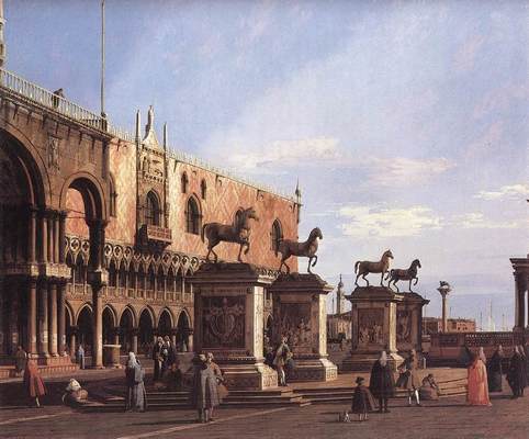 《幻想图：圣马可广场的骏马群像》作品赏析