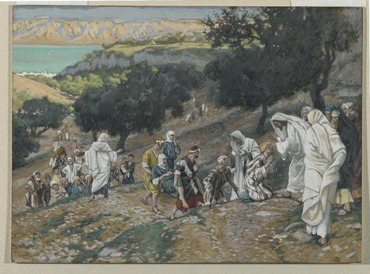 《耶稣在山上治愈盲人和跛足者》作品赏析