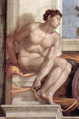 《西斯廷教堂天顶画：裸体男子》作品赏析