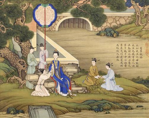 《歷朝賢后故事圖-葛覃親采》作品賞析