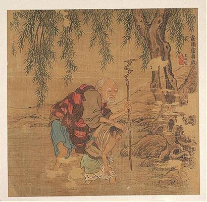 《十畫(huà)羅漢圖冊(cè)頁(yè)賓頭盧尊者》作品賞析