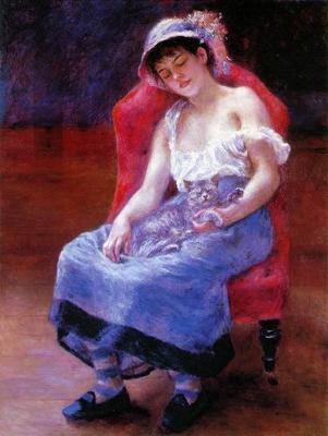 《睡著的女孩（女孩與貓）》作品賞析