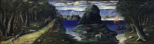 《狩獵場景與黑海的風景》作品賞析