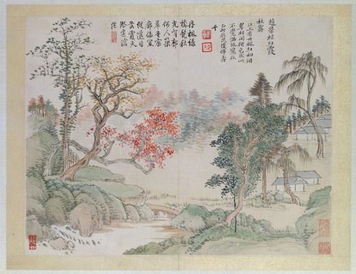 《山水花鳥圖冊之山水》作品賞析
