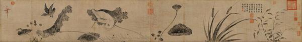 《池塘秋晚圖（畫芯）》作品賞析