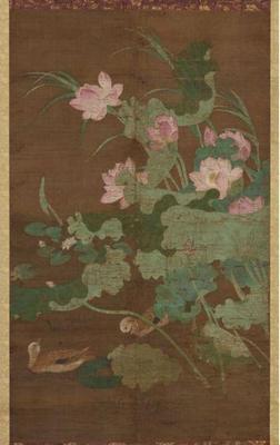 《蓮池水禽圖軸對軸2》作品賞析