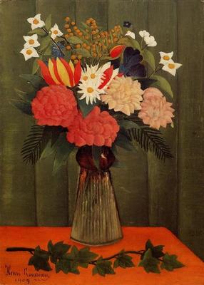 《一束鮮花與常春藤枝》作品賞析
