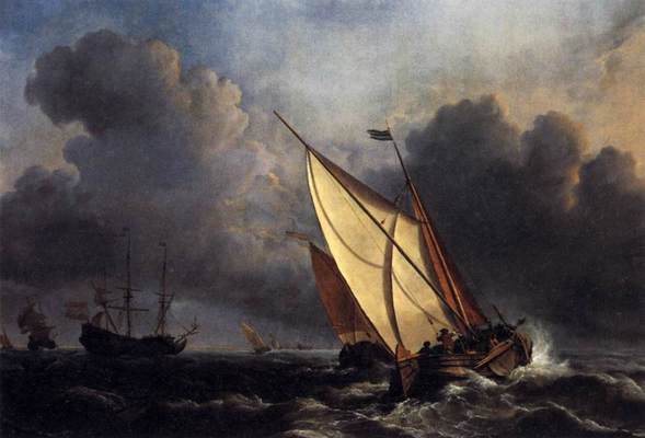 《风暴中的荷兰渔船》作品赏析