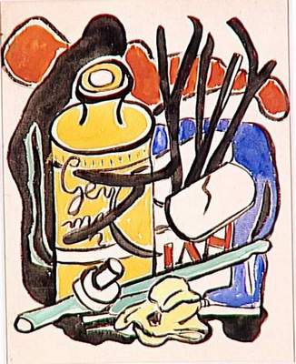 《黃色瓶子中的構圖》作品賞析