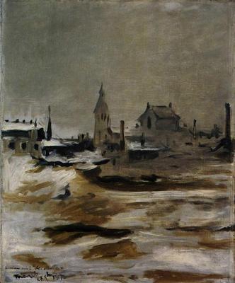 《小蒙魯日街區(qū)雪景》作品賞析