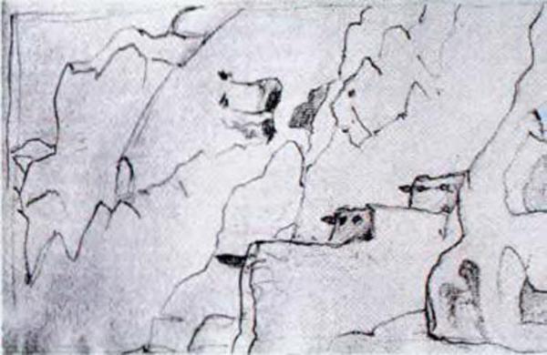 《建筑廢墟和石洞》作品賞析