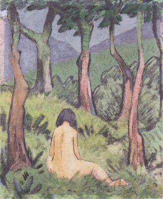 《坐在树下的裸体》作品赏析