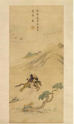 《康熙獵鷹圖軸》作品賞析