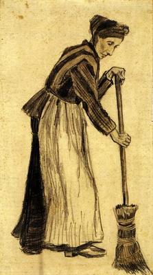 《用掃帚的女人》作品賞析