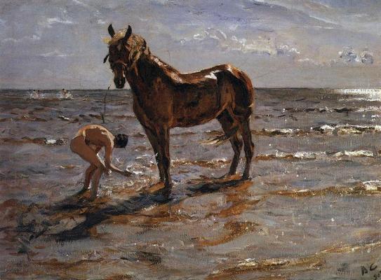 《沐浴中的馬》作品賞析