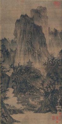 《晴巒蕭寺圖》作品賞析