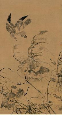 《殘荷鷹鷺圖》作品賞析