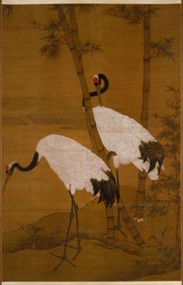 《竹鶴圖軸》作品賞析