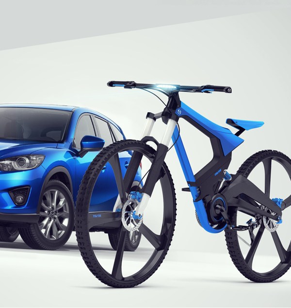 X-BIKE 可折疊碳鋁山地概念自行車設計工業設計作品賞析