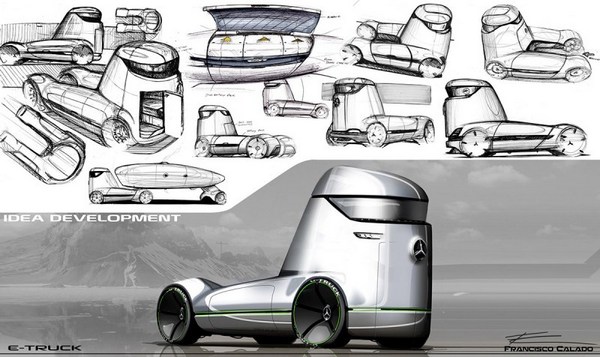 Mercedes-Benz E-truck梅賽德斯奔馳大卡-Francisco Calado工業設計作品賞析