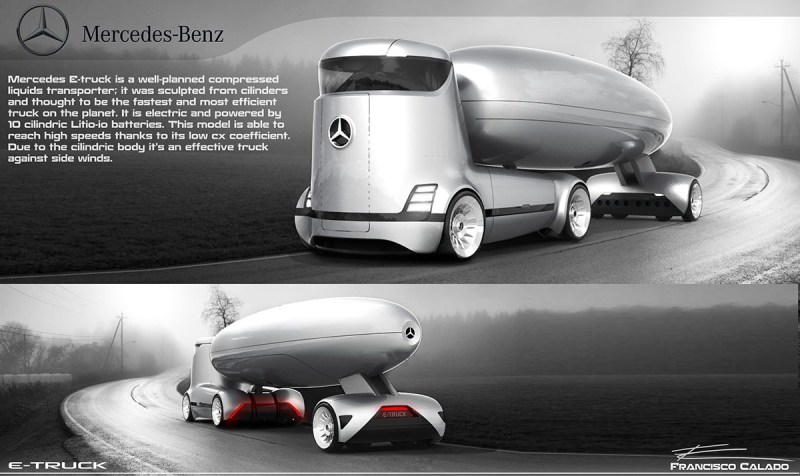 Mercedes-Benz E-truck梅賽德斯奔馳大卡-Francisco Calado工業設計作品賞析