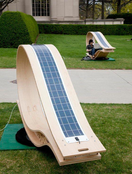 低碳环保的太阳能木质摇椅设计工业设计作品赏析