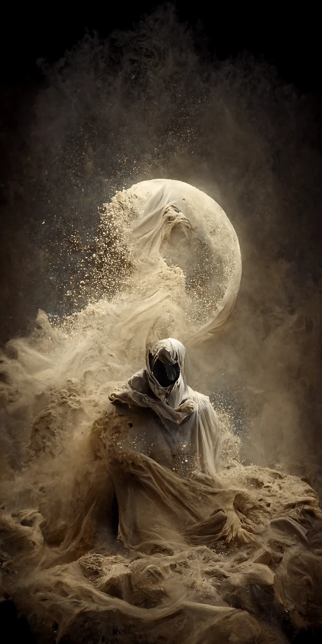 旋转沙子中的月亮骑士