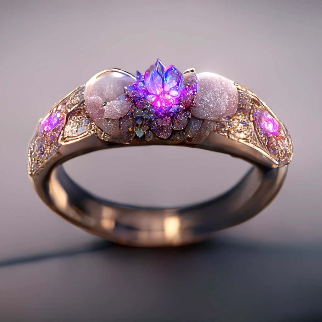 梦幻樱花戒指，奢华珠宝设计