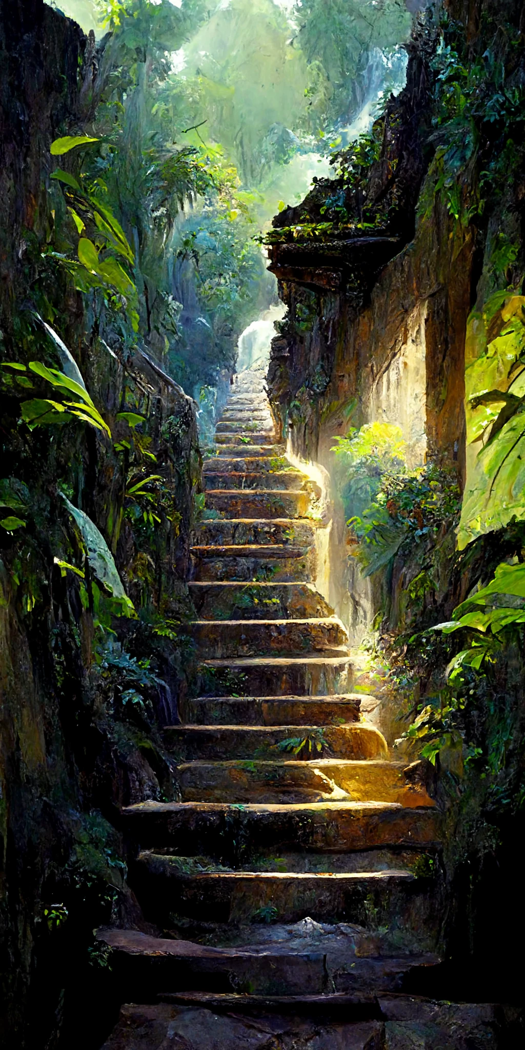 神庙楼梯，热带雨林之美