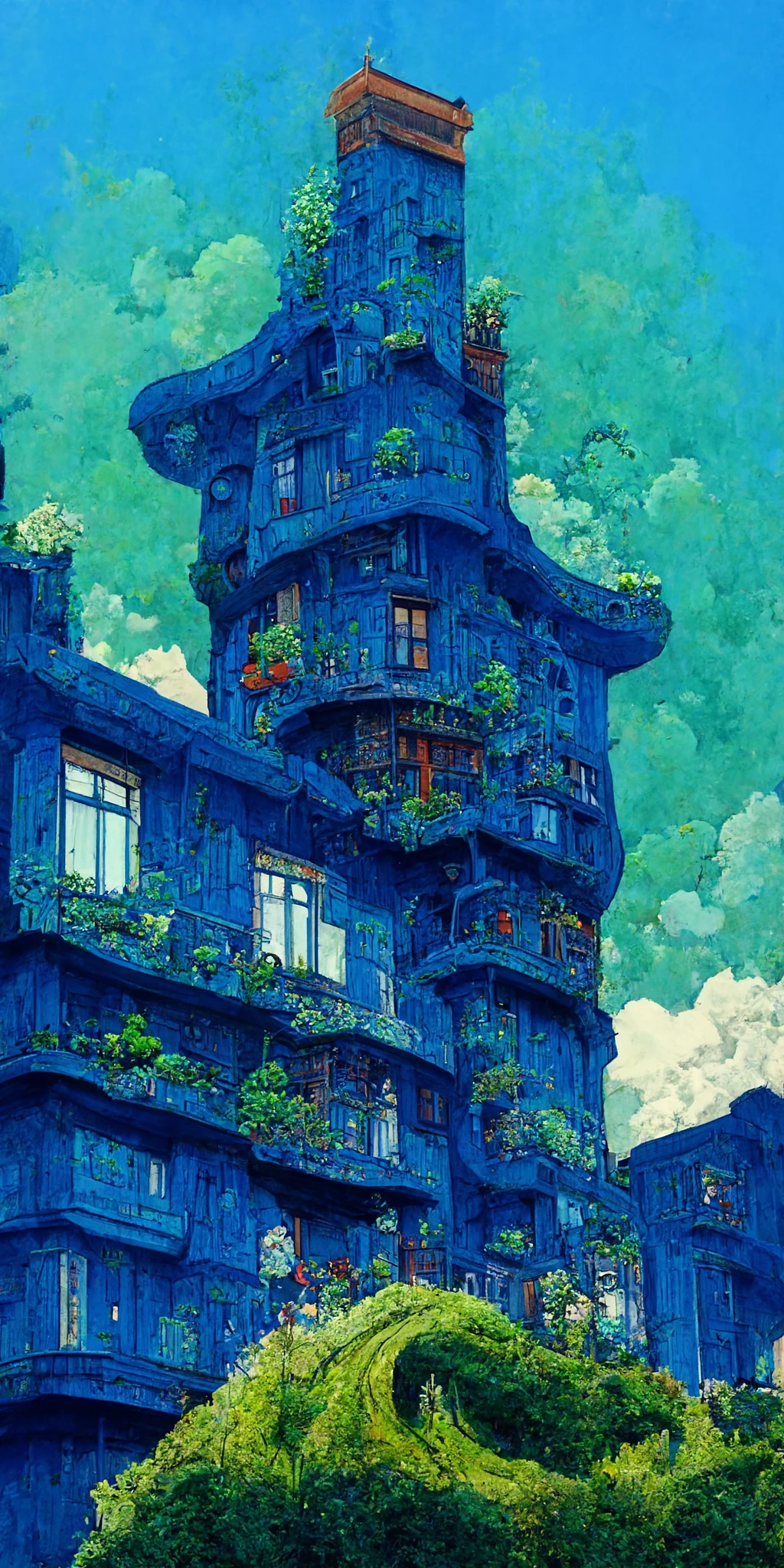 蓝瓷公寓与吉卜力风格的自然史诗
