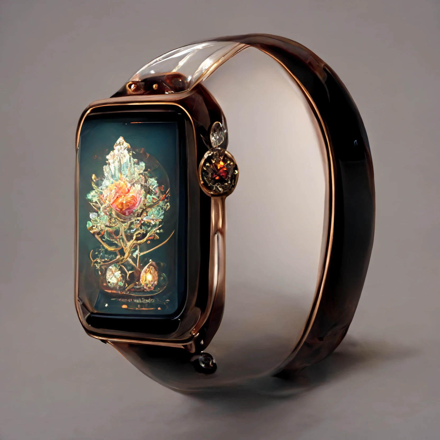 高清渲染维多利亚水晶苹果手表